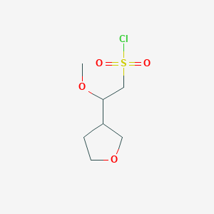 molecular formula C7H13ClO4S B2941332 2-Methoxy-2-(oxolan-3-yl)ethane-1-sulfonyl chloride CAS No. 1890032-75-3