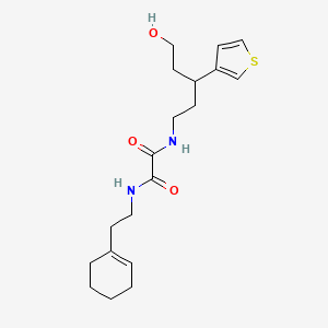 molecular formula C19H28N2O3S B2941333 N1-(2-(环己-1-烯-1-基)乙基)-N2-(5-羟基-3-(噻吩-3-基)戊基)草酰胺 CAS No. 2034482-25-0