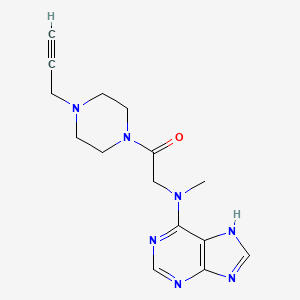 molecular formula C15H19N7O B2941335 2-[Methyl(7H-purin-6-yl)amino]-1-(4-prop-2-ynylpiperazin-1-yl)ethanone CAS No. 2249201-08-7