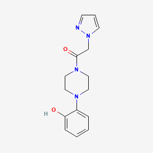 molecular formula C15H18N4O2 B2941337 1-(4-(2-hydroxyphenyl)piperazin-1-yl)-2-(1H-pyrazol-1-yl)ethanone CAS No. 1207010-47-6