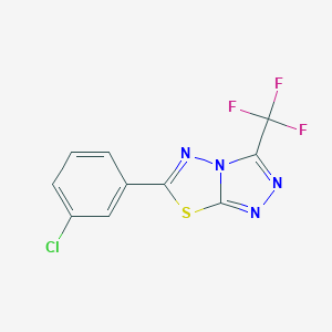 molecular formula C10H4ClF3N4S B294134 6-(3-Chlorophenyl)-3-(trifluoromethyl)[1,2,4]triazolo[3,4-b][1,3,4]thiadiazole 