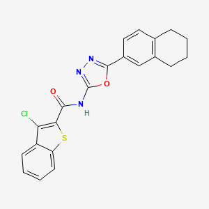 molecular formula C21H16ClN3O2S B2941342 3-氯-N-[5-(5,6,7,8-四氢萘-2-基)-1,3,4-恶二唑-2-基]-1-苯并噻吩-2-甲酰胺 CAS No. 862809-35-6