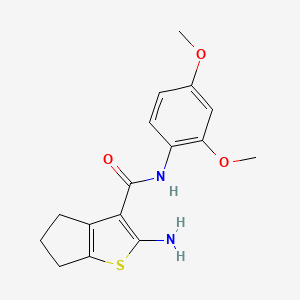 molecular formula C16H18N2O3S B2941359 2-氨基-N-(2,4-二甲氧基苯基)-5,6-二氢-4H-环戊[b]噻吩-3-甲酰胺 CAS No. 777878-99-6