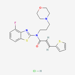 molecular formula C21H23ClFN3O2S2 B2941373 (E)-N-(4-fluorobenzo[d]thiazol-2-yl)-N-(3-morpholinopropyl)-3-(thiophen-2-yl)acrylamide hydrochloride CAS No. 1217245-30-1