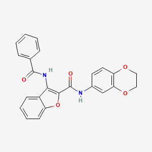 3-benzamido-N-(2,3-dihydro-1,4-benzodioxin-6-yl)-1-benzofuran-2-carboxamide