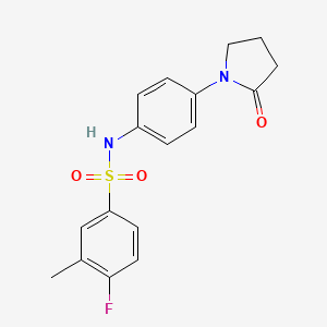 4-fluoro-3-methyl-N-(4-(2-oxopyrrolidin-1-yl)phenyl)benzenesulfonamide