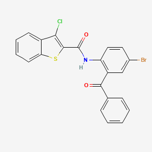 molecular formula C22H13BrClNO2S B2941377 N-(2-benzoyl-4-bromophenyl)-3-chloro-1-benzothiophene-2-carboxamide CAS No. 330202-07-8