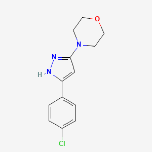 molecular formula C13H14ClN3O B2941379 4-[3-(4-氯苯基)-1H-吡唑-5-基]吗啉 CAS No. 477708-78-4