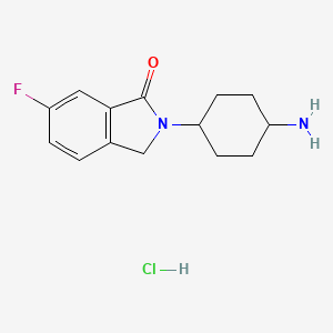 molecular formula C14H18ClFN2O B2941382 2-(trans-4-Aminocyclohexyl)-6-fluoroisoindolin-1-one hydrochloride CAS No. 1439902-63-2