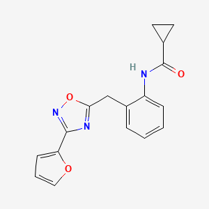 N-(2-((3-(furan-2-yl)-1,2,4-oxadiazol-5-yl)methyl)phenyl)cyclopropanecarboxamide