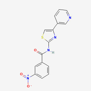 molecular formula C15H10N4O3S B2941395 3-nitro-N-(4-pyridin-3-yl-1,3-thiazol-2-yl)benzamide CAS No. 477544-84-6