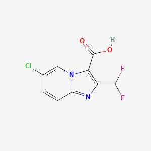 molecular formula C9H5ClF2N2O2 B2941396 6-氯-2-(二氟甲基)咪唑并[1,2-a]吡啶-3-羧酸 CAS No. 2451256-50-9