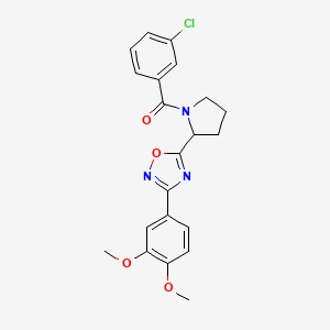 5-[1-(3-Chlorobenzoyl)pyrrolidin-2-yl]-3-(3,4-dimethoxyphenyl)-1,2,4-oxadiazole
