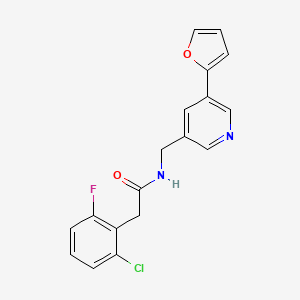 2-(2-chloro-6-fluorophenyl)-N-((5-(furan-2-yl)pyridin-3-yl)methyl)acetamide