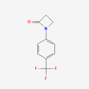 molecular formula C10H8F3NO B2941407 1-[4-(Trifluoromethyl)phenyl]azetidin-2-one CAS No. 60314-64-9