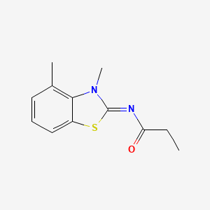 molecular formula C12H14N2OS B2941415 N-(3,4-dimethyl-1,3-benzothiazol-2-ylidene)propanamide CAS No. 865544-01-0