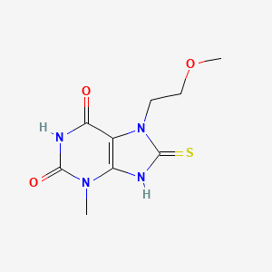 molecular formula C9H12N4O3S B2941418 7-(2-Methoxyethyl)-3-methyl-8-sulfanyl-1,3,7-trihydropurine-2,6-dione CAS No. 333768-89-1