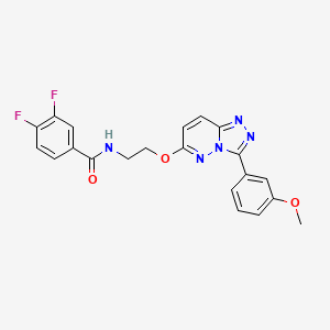 molecular formula C21H17F2N5O3 B2941419 3,4-二氟-N-(2-((3-(3-甲氧基苯基)-[1,2,4]三唑并[4,3-b]哒嗪-6-基)氧基)乙基)苯甲酰胺 CAS No. 1021030-97-6