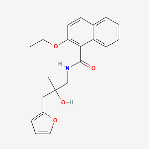 molecular formula C21H23NO4 B2941420 2-乙氧基-N-(3-(呋喃-2-基)-2-羟基-2-甲基丙基)-1-萘酰胺 CAS No. 1795484-14-8