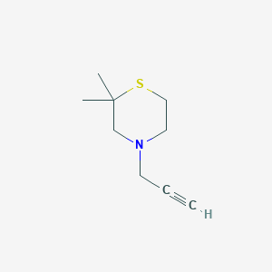 molecular formula C9H15NS B2941421 2,2-Dimethyl-4-prop-2-ynylthiomorpholine CAS No. 1596682-12-0