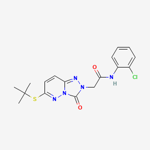 molecular formula C17H18ClN5O2S B2941423 2-(6-(tert-butylthio)-3-oxo-[1,2,4]triazolo[4,3-b]pyridazin-2(3H)-yl)-N-(2-chlorophenyl)acetamide CAS No. 1040666-26-9