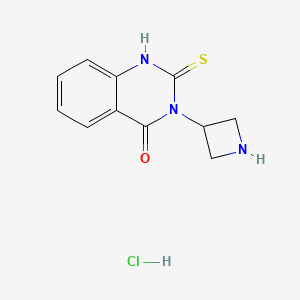 molecular formula C11H12ClN3OS B2941425 3-(Azetidin-3-yl)-2-sulfanylidene-1,2,3,4-tetrahydroquinazolin-4-one hydrochloride CAS No. 2319895-25-3