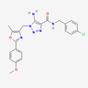 molecular formula C22H21ClN6O3 B2941439 5-氨基-N-(4-氯苄基)-1-{[2-(4-甲氧基苯基)-5-甲基-1,3-恶唑-4-基]甲基}-1H-1,2,3-三唑-4-甲酰胺 CAS No. 1112433-73-4