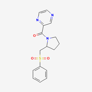 2-{2-[(benzenesulfonyl)methyl]pyrrolidine-1-carbonyl}pyrazine