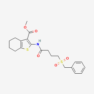 molecular formula C21H25NO5S2 B2941452 Methyl 2-(4-(benzylsulfonyl)butanamido)-4,5,6,7-tetrahydrobenzo[b]thiophene-3-carboxylate CAS No. 923457-51-6