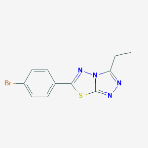 molecular formula C11H9BrN4S B294147 6-(4-Bromophenyl)-3-ethyl[1,2,4]triazolo[3,4-b][1,3,4]thiadiazole 