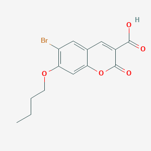 molecular formula C14H13BrO5 B2941472 6-Bromo-7-butoxy-2-oxo-2H-chromene-3-carboxylic acid CAS No. 1352512-74-3
