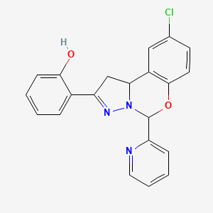 2-(9-chloro-5-(pyridin-2-yl)-5,10b-dihydro-1H-benzo[e]pyrazolo[1,5-c][1,3]oxazin-2-yl)phenol