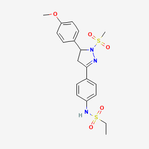 N-{4-[1-methanesulfonyl-5-(4-methoxyphenyl)-4,5-dihydro-1H-pyrazol-3-yl]phenyl}ethane-1-sulfonamide