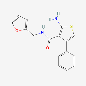 molecular formula C16H14N2O2S B2941478 2-amino-N-(2-furylmethyl)-4-phenylthiophene-3-carboxamide CAS No. 588692-36-8