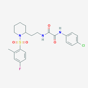 N1-(4-chlorophenyl)-N2-(2-(1-((4-fluoro-2-methylphenyl)sulfonyl)piperidin-2-yl)ethyl)oxalamide