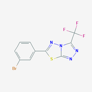molecular formula C10H4BrF3N4S B294149 6-(3-Bromophenyl)-3-(trifluoromethyl)[1,2,4]triazolo[3,4-b][1,3,4]thiadiazole 