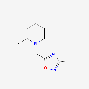 molecular formula C10H17N3O B2941492 2-Methyl-1-[(3-methyl-1,2,4-oxadiazol-5-yl)methyl]piperidine CAS No. 1241247-18-6