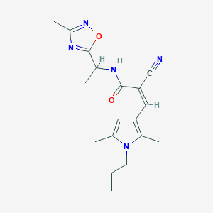 (Z)-2-cyano-3-(2,5-dimethyl-1-propylpyrrol-3-yl)-N-[1-(3-methyl-1,2,4-oxadiazol-5-yl)ethyl]prop-2-enamide