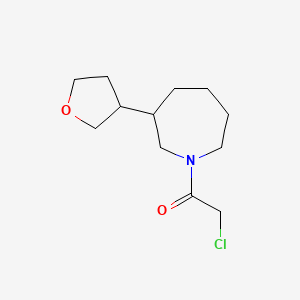 molecular formula C12H20ClNO2 B2941502 2-Chloro-1-[3-(oxolan-3-yl)azepan-1-yl]ethanone CAS No. 2411284-82-5