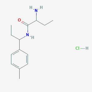 molecular formula C14H23ClN2O B2941509 2-Amino-N-[1-(4-methylphenyl)propyl]butanamide;hydrochloride CAS No. 2126160-30-1