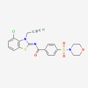 molecular formula C21H18ClN3O4S2 B2941515 N-(4-chloro-3-prop-2-ynyl-1,3-benzothiazol-2-ylidene)-4-morpholin-4-ylsulfonylbenzamide CAS No. 868377-34-8