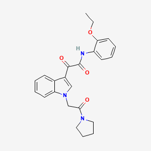 molecular formula C24H25N3O4 B2941522 N-(2-乙氧苯基)-2-氧代-2-[1-(2-氧代-2-吡咯烷-1-基乙基)吲哚-3-基]乙酰胺 CAS No. 872849-44-0