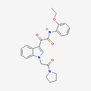 molecular formula C24H25N3O4 B2941522 N-(2-ethoxyphenyl)-2-oxo-2-{1-[2-oxo-2-(pyrrolidin-1-yl)ethyl]-1H-indol-3-yl}acetamide CAS No. 872849-44-0