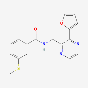 molecular formula C17H15N3O2S B2941523 N-((3-(furan-2-yl)pyrazin-2-yl)methyl)-3-(methylthio)benzamide CAS No. 2034533-06-5