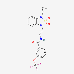 N-[2-(3-cyclopropyl-2,2-dioxo-1,3-dihydro-2lambda6,1,3-benzothiadiazol-1-yl)ethyl]-3-(trifluoromethoxy)benzamide
