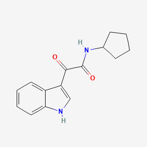 molecular formula C15H16N2O2 B2941527 N-环戊基-2-(1H-吲哚-3-基)-2-氧代乙酰胺 CAS No. 852367-38-5