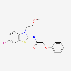 N-[6-fluoro-3-(2-methoxyethyl)-1,3-benzothiazol-2-ylidene]-2-phenoxyacetamide