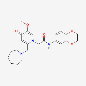 2-(2-(azepan-1-ylmethyl)-5-methoxy-4-oxopyridin-1(4H)-yl)-N-(2,3-dihydrobenzo[b][1,4]dioxin-6-yl)acetamide