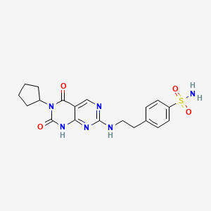 4-(2-((6-Cyclopentyl-5,7-dioxo-5,6,7,8-tetrahydropyrimido[4,5-d]pyrimidin-2-yl)amino)ethyl)benzenesulfonamide