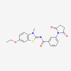 (Z)-3-(2,5-dioxopyrrolidin-1-yl)-N-(6-ethoxy-3-methylbenzo[d]thiazol-2(3H)-ylidene)benzamide